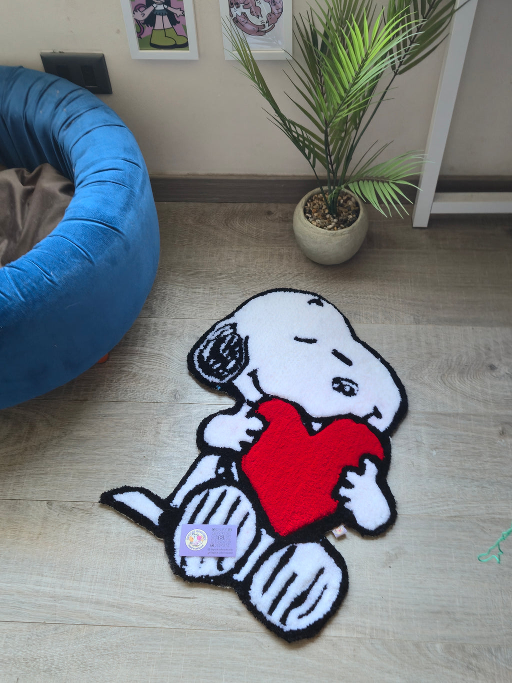 Alfombra Snoopy corazón