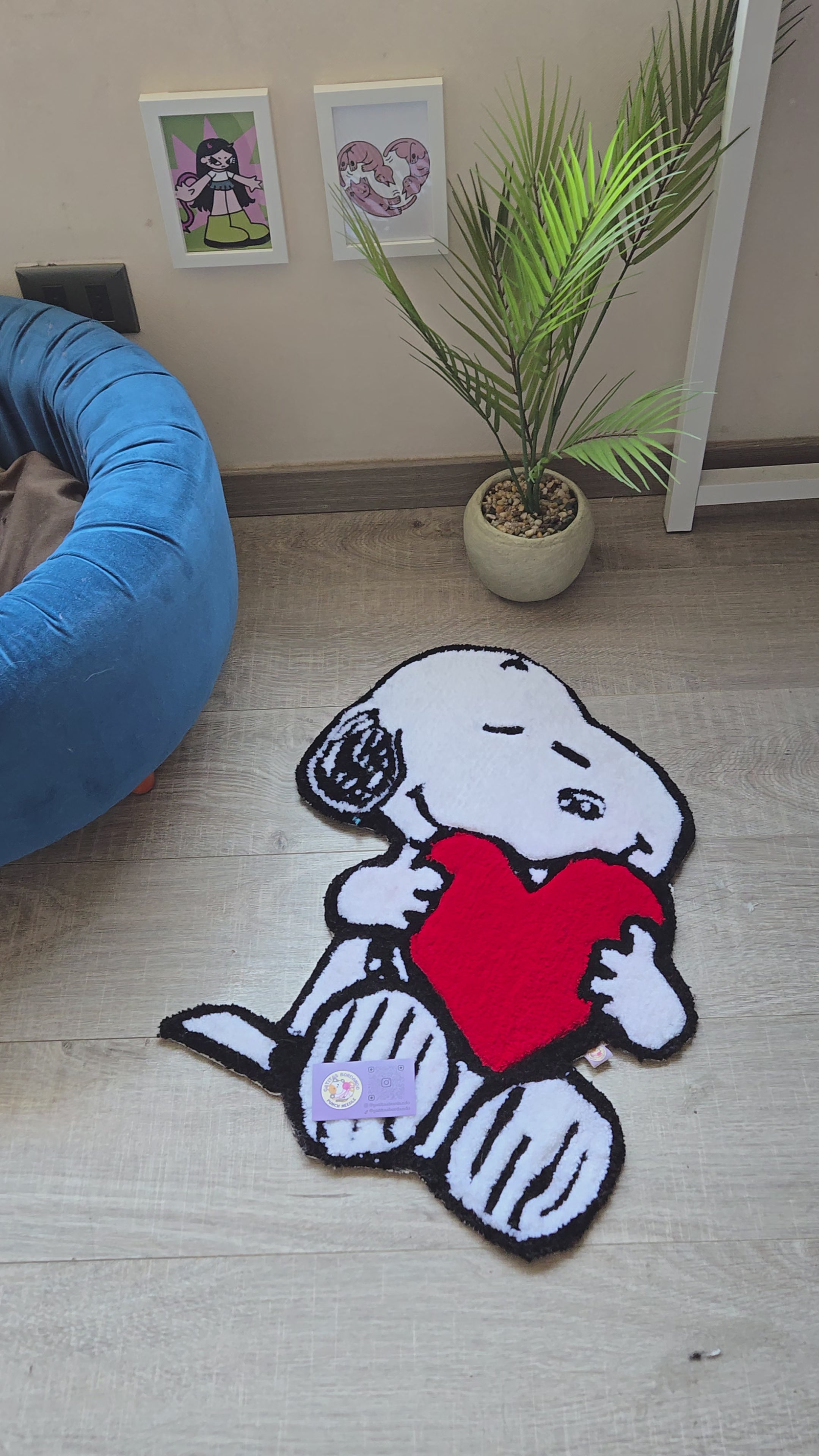 Alfombra Snoopy corazón